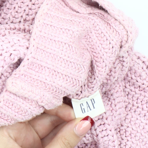GAP Women’s Pink Roll Neck Chunky Knit Cotton Jumper Size S