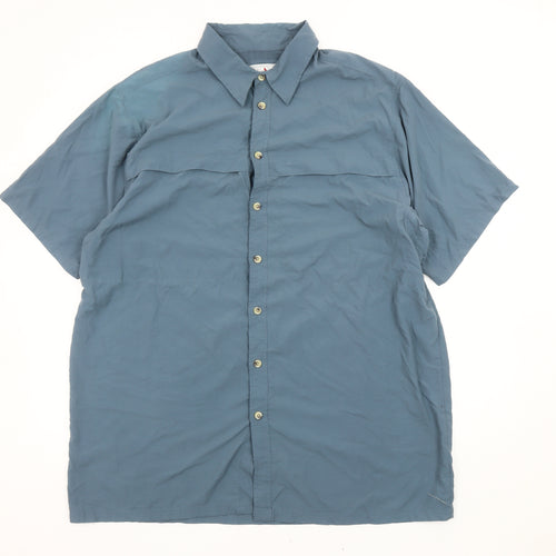 Regatta Men's Blue 2XL Polyamide Short Sleeve Button-Up Shirt
