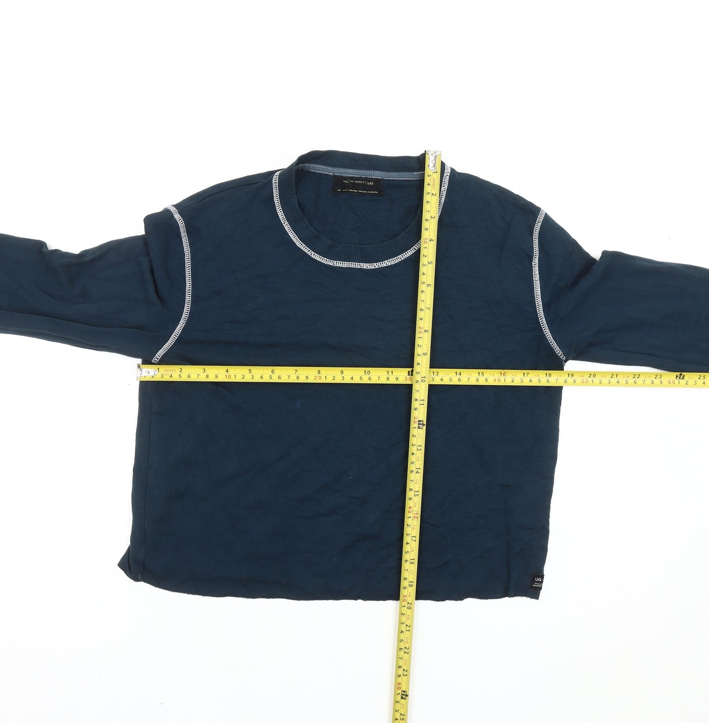 Urban Outfitters Women's Blue Slim Fit Cropped Long Sleeve T-Shirt S