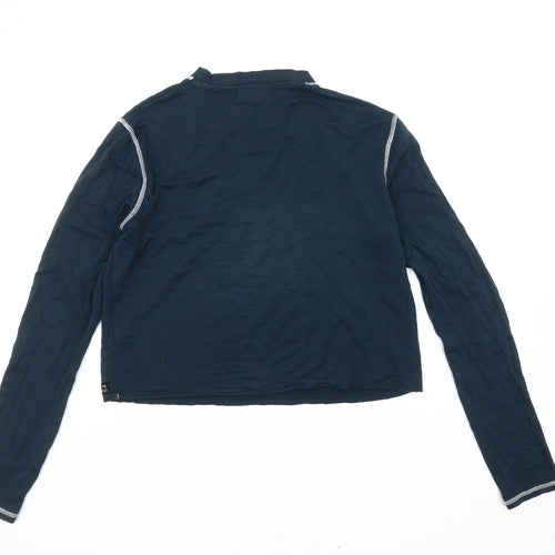 Urban Outfitters Women's Blue Slim Fit Cropped Long Sleeve T-Shirt S
