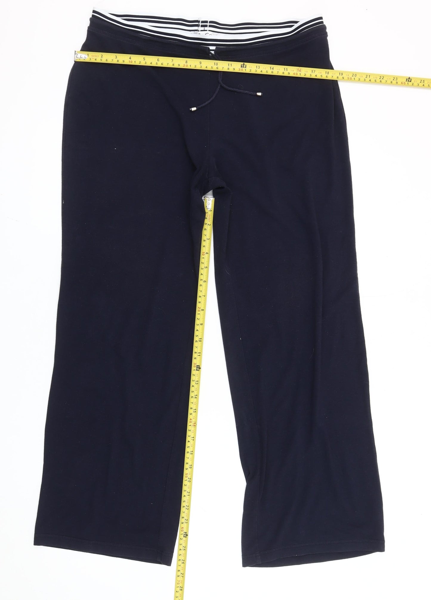 M&Co. Womens Black L Straight Leg Sweatpants Elastic Waist