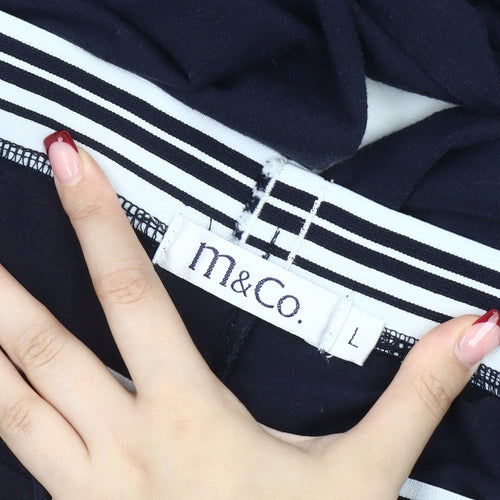 M&Co. Womens Black L Straight Leg Sweatpants Elastic Waist