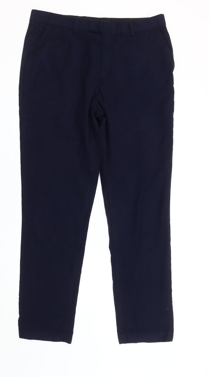 Simon Carter Men's Blue 26L Formal Dress Trousers