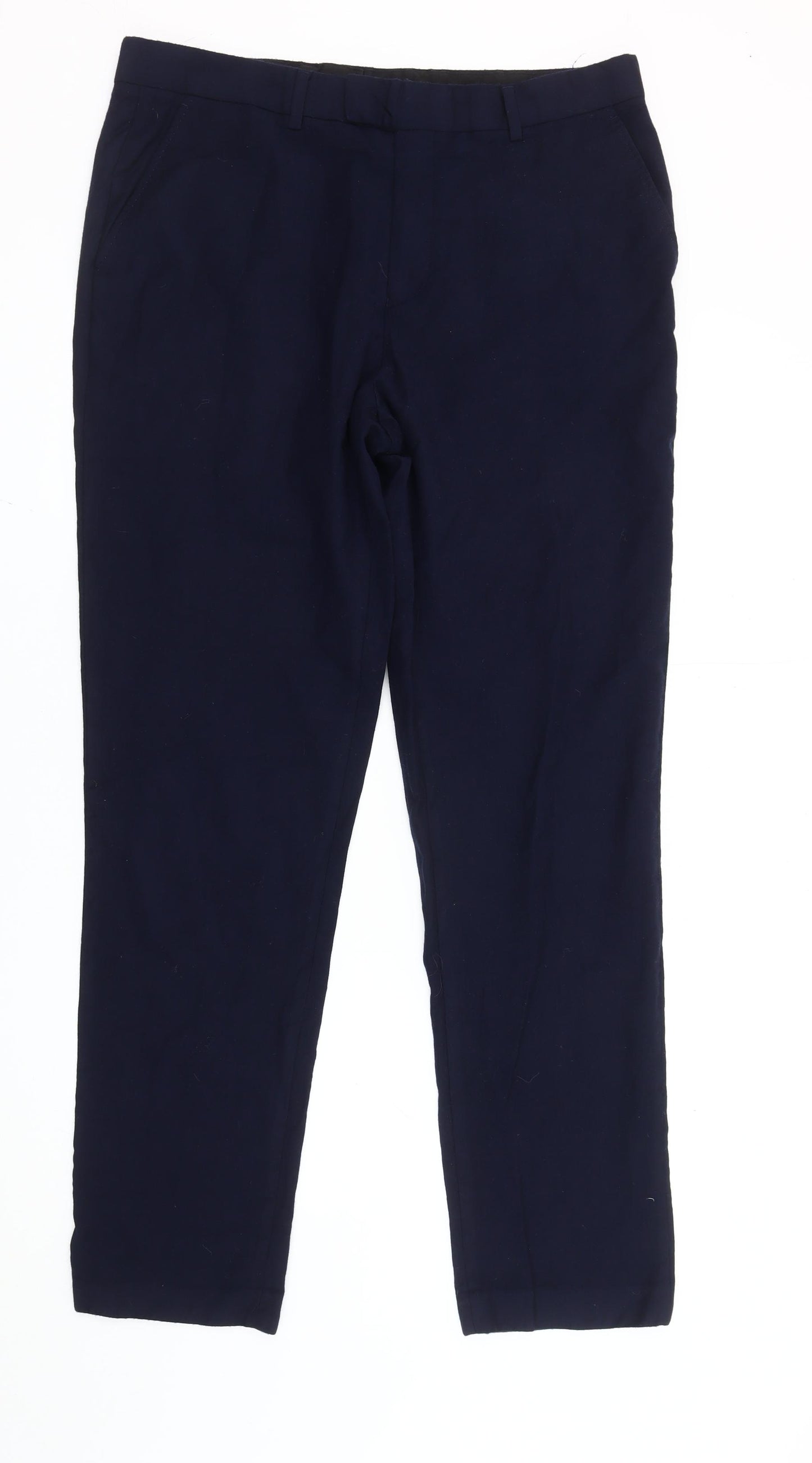 Simon Carter Men's Blue 26L Formal Dress Trousers