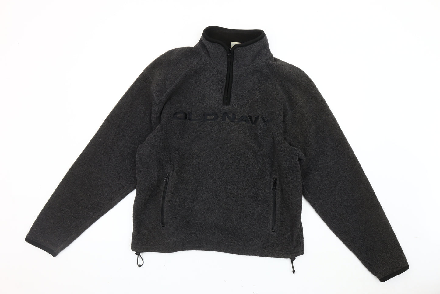 Old Navy Men’s Grey Fleece Pullover Sweatshirt M 1/4 Zip Mock Neck