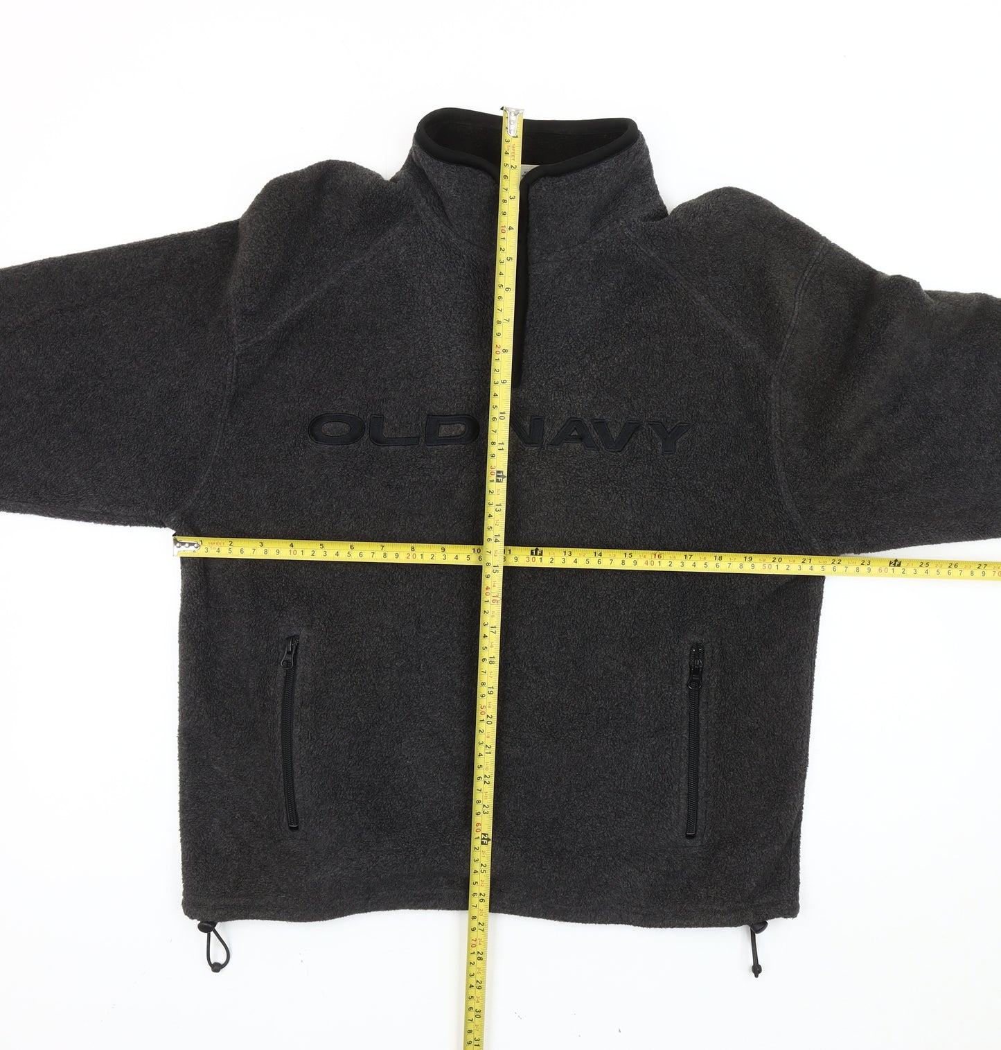 Old Navy Men’s Grey Fleece Pullover Sweatshirt M 1/4 Zip Mock Neck