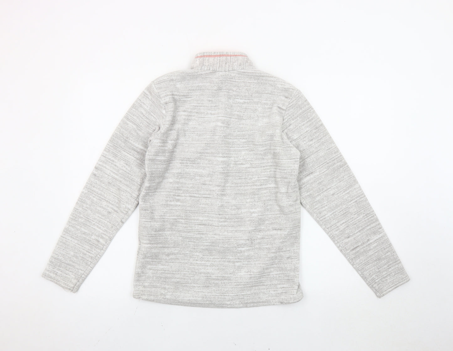 Decathlon Girls Grey Fleece Pullover Sweatshirt 14 Years High Neck 1/4 Zip