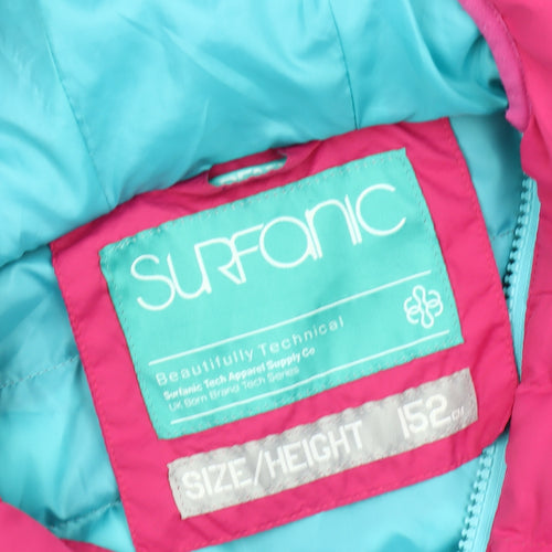 Surfanic Girls Pink 14 Years Hooded Puffer Jacket Winter Coat