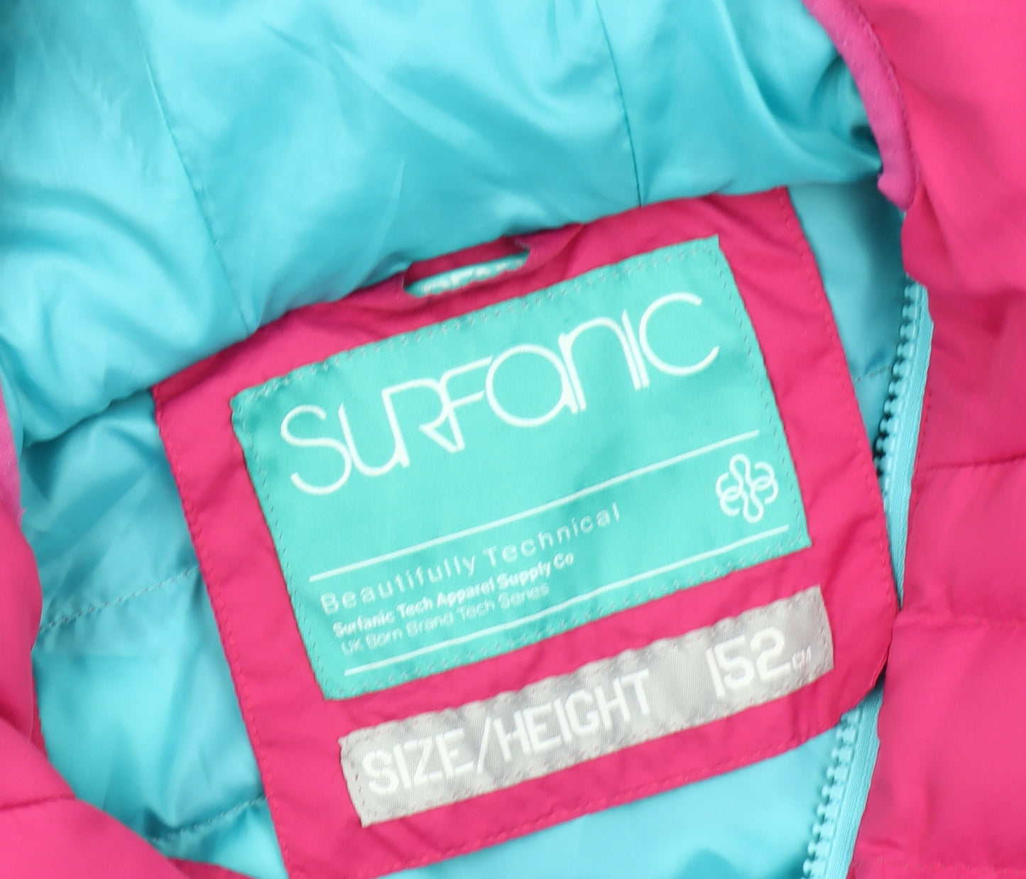 Surfanic Girls Pink 14 Years Hooded Puffer Jacket Winter Coat
