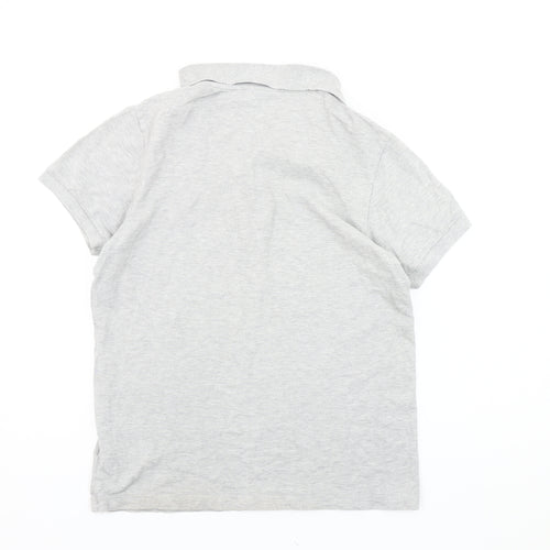Adidas Men’s Grey M Polo Shirt Short Sleeve Cotton Logo Casual