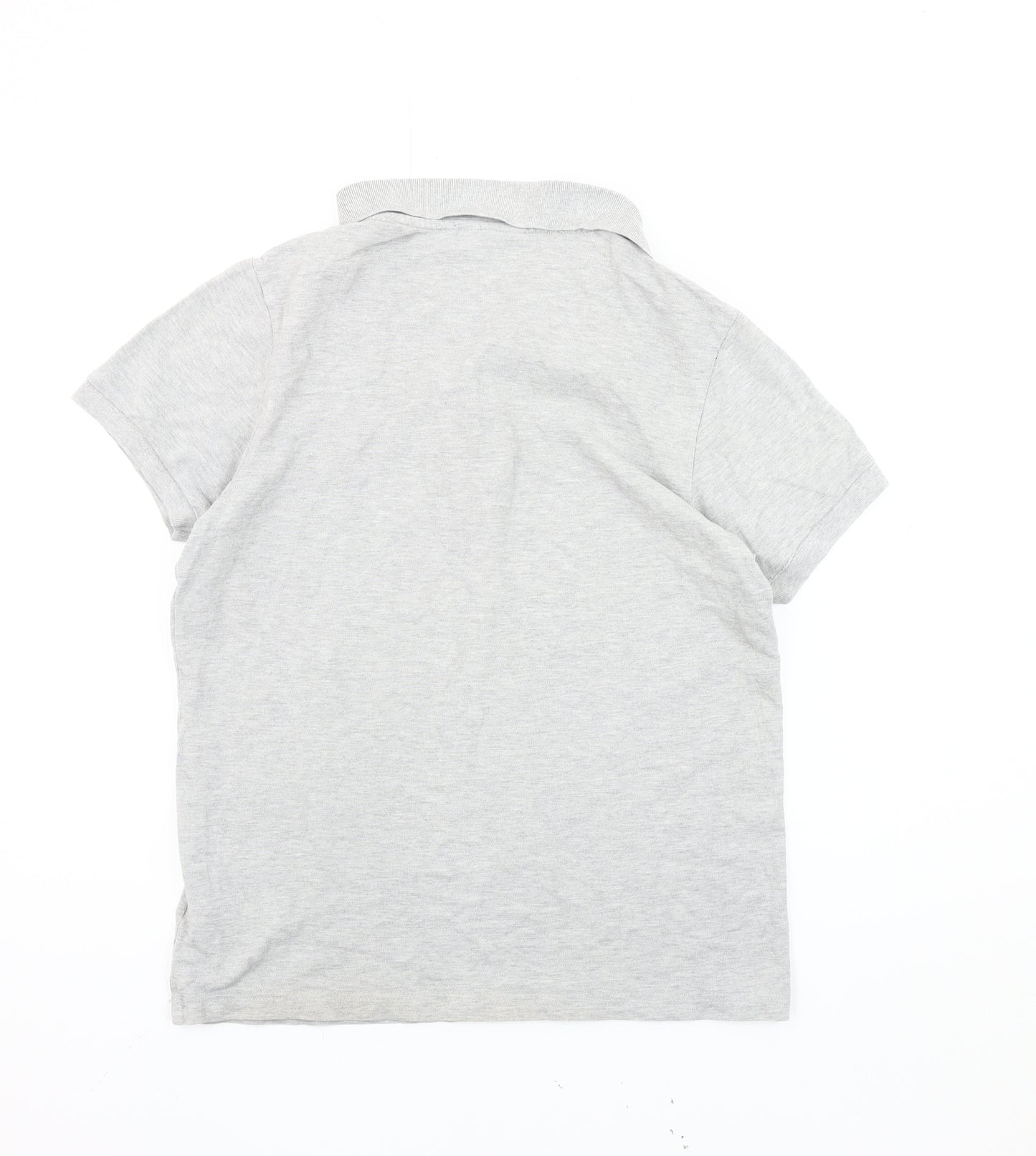 Adidas Men’s Grey M Polo Shirt Short Sleeve Cotton Logo Casual