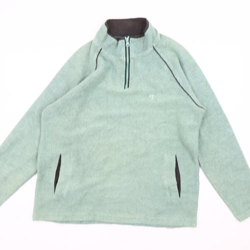 Cotton Traders Men’s Green Knit 1/4 Zip Pullover Sweatshirt M