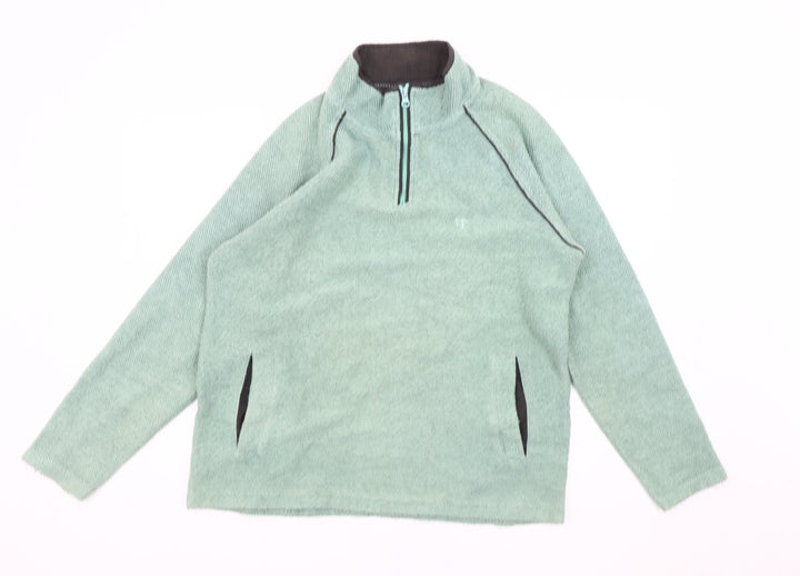 Cotton Traders Men’s Green Knit 1/4 Zip Pullover Sweatshirt M