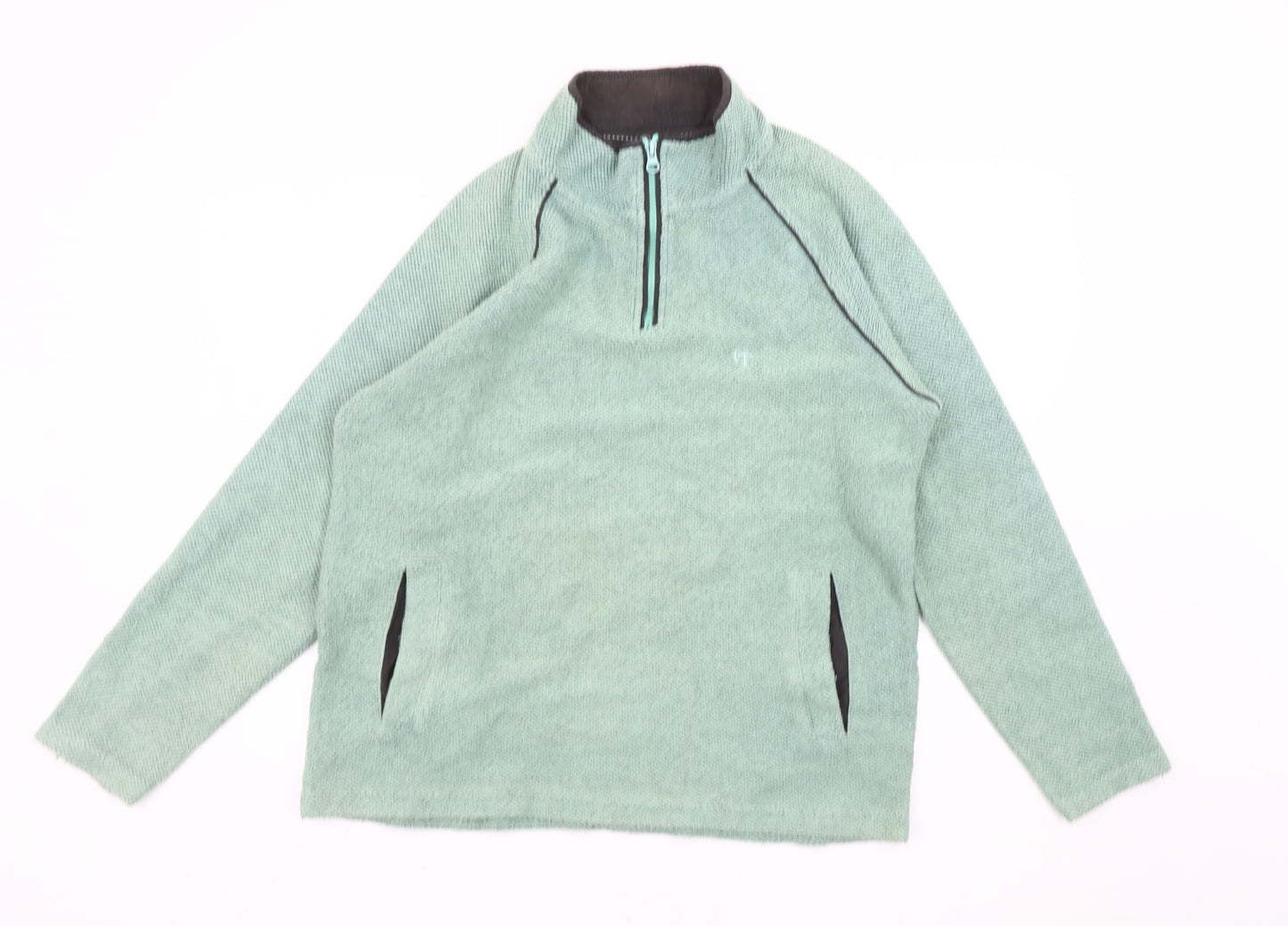 Cotton Traders Men’s Green Knit 1/4 Zip Pullover Sweatshirt M