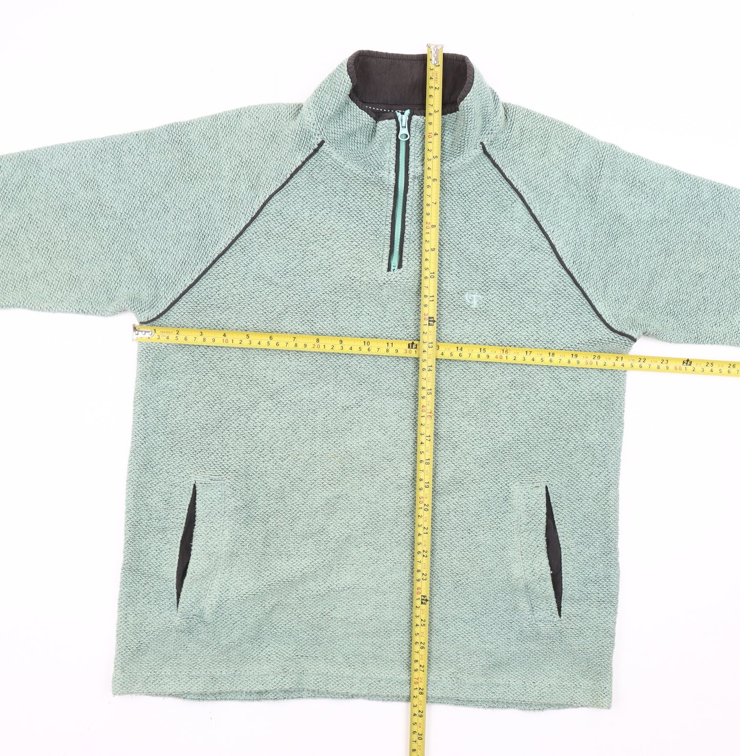 Cotton Traders Men’s Green Knit 1/4 Zip Pullover Sweatshirt M