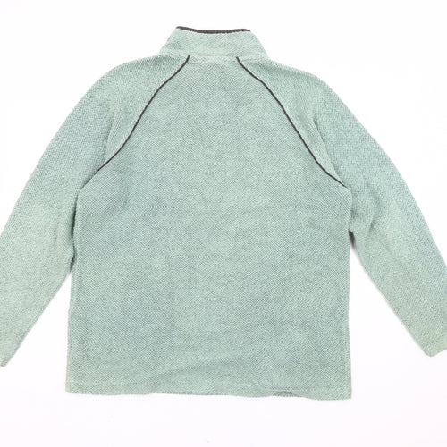 Cotton Traders Men’s Green Knit 1/4 Zip Pullover Sweatshirt M