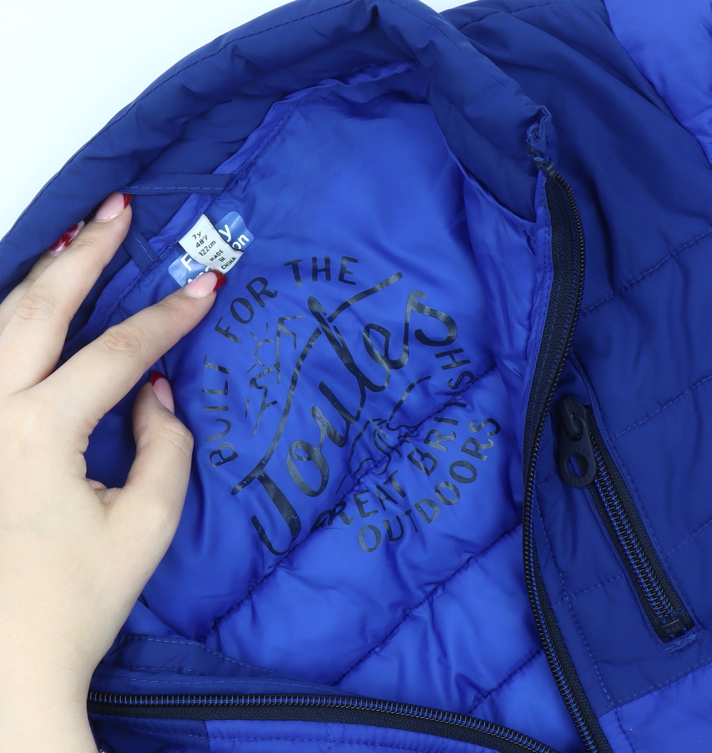Joules Boys Blue 7 Years Puffer Jacket Winter Full Zip Polyester