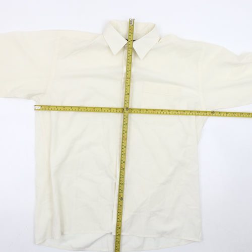 Double TWO Men's Ivory Long Sleeve Button-Up Shirt Size 16 Regular