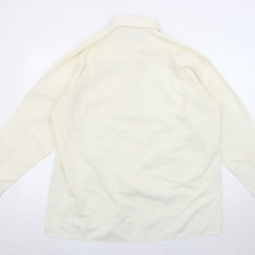 Double TWO Men's Ivory Long Sleeve Button-Up Shirt Size 16 Regular