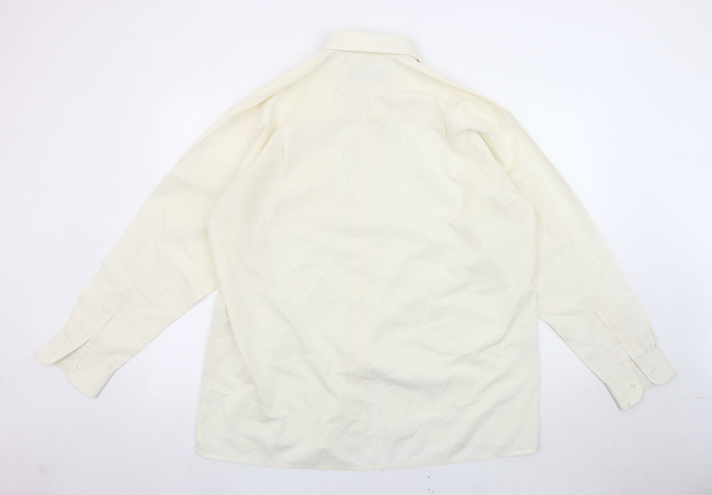 Double TWO Men's Ivory Long Sleeve Button-Up Shirt Size 16 Regular