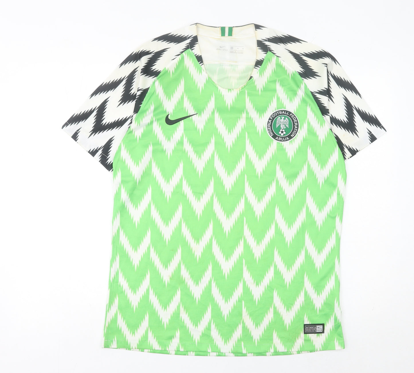 Nike Nigeria Men's Green Football Jersey M Athletic Fit Short Sleeve