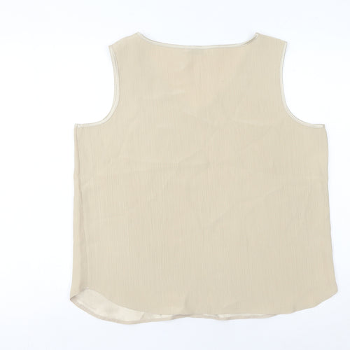 Berkertex Women’s Beige Size 16 V-Neck Sleeveless Tank Top