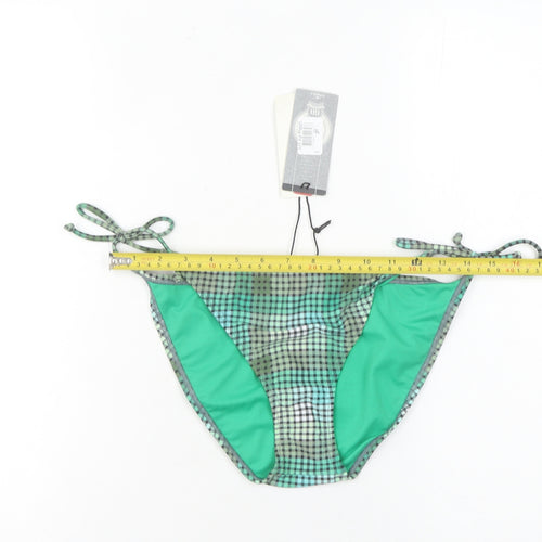 O'Neill Women Green Check Bikini Swim Bottom Size 12 Adjustable