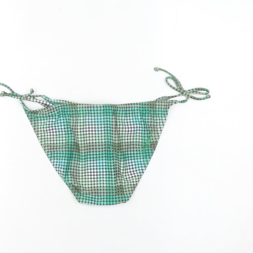 O'Neill Women Green Check Bikini Swim Bottom Size 12 Adjustable