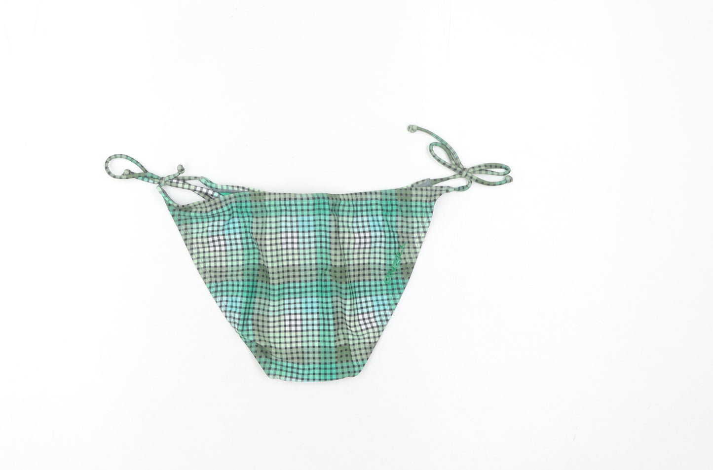 O'Neill Women Green Check Bikini Swim Bottom Size 12 Adjustable