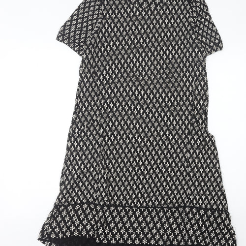 Fat Face Women’s Black Geometric Shift Dress Size 10 Knee Length