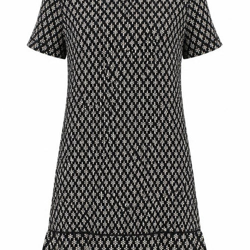 Fat Face Women’s Black Geometric Shift Dress Size 10 Knee Length