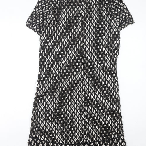 Fat Face Women’s Black Geometric Shift Dress Size 10 Knee Length
