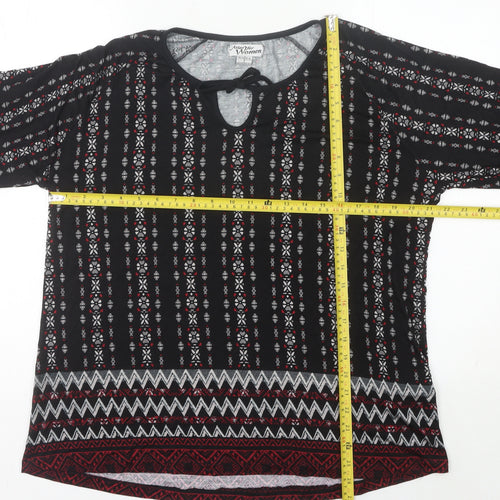 Atlas For Women Tunic Blouse 3/4 Sleeve Multicoloured Geometric Size 14