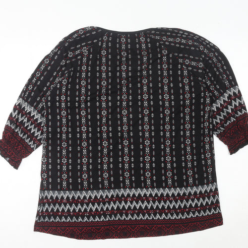 Atlas For Women Tunic Blouse 3/4 Sleeve Multicoloured Geometric Size 14