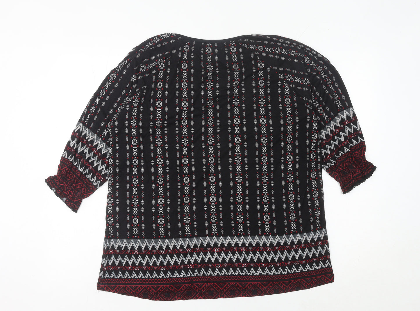Atlas For Women Tunic Blouse 3/4 Sleeve Multicoloured Geometric Size 14