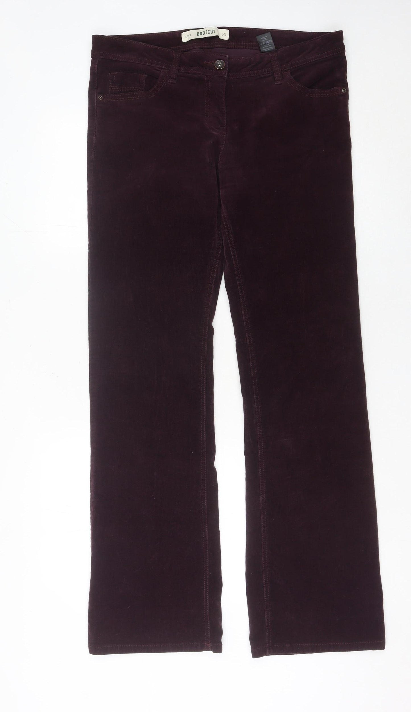 Next Women’s Purple Corduroy Bootcut Trousers Size 14 Tall