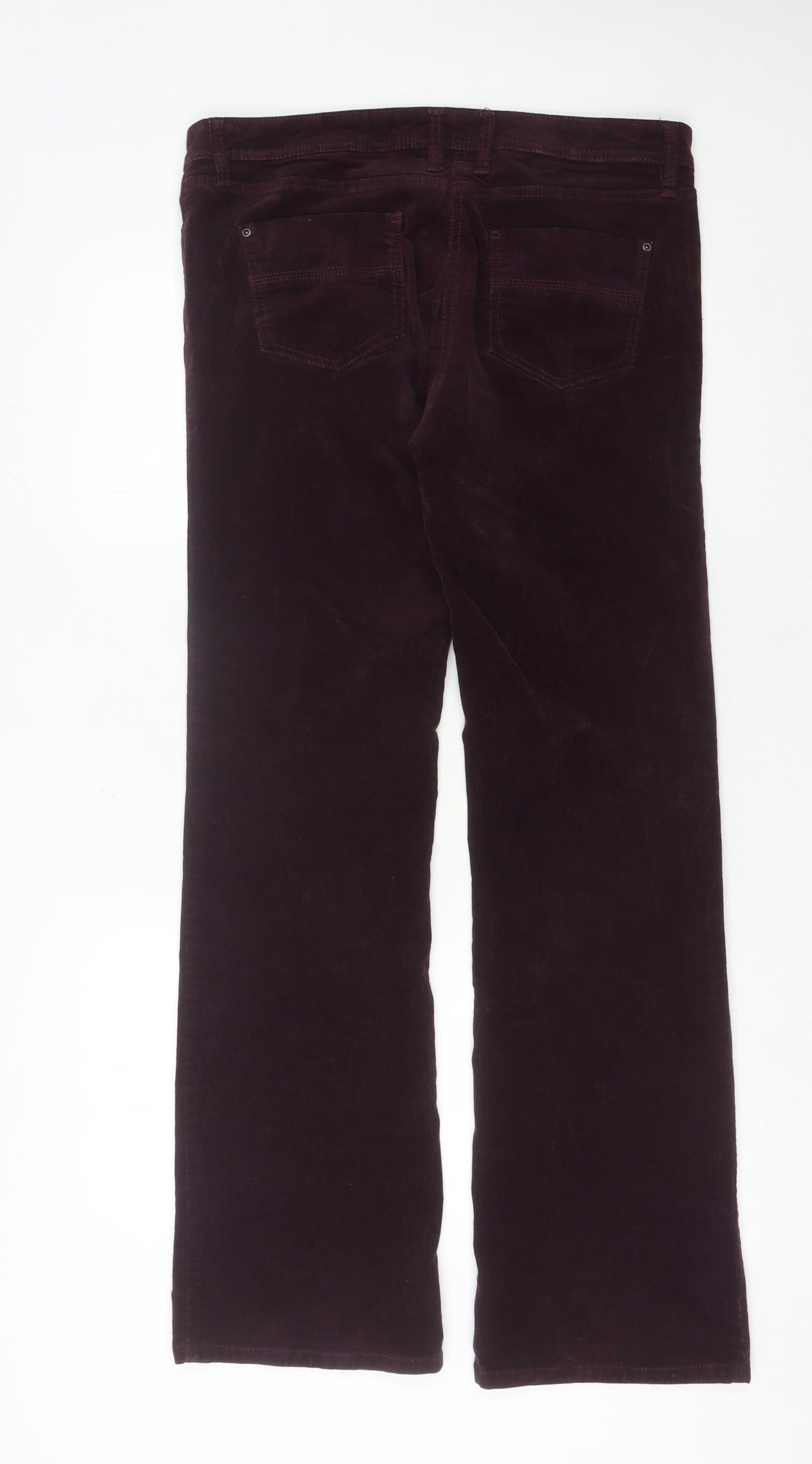 Next Women’s Purple Corduroy Bootcut Trousers Size 14 Tall