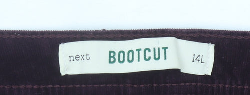 Next Women’s Purple Corduroy Bootcut Trousers Size 14 Tall