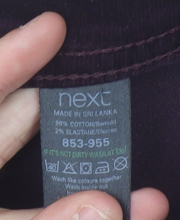Next Women’s Purple Corduroy Bootcut Trousers Size 14 Tall