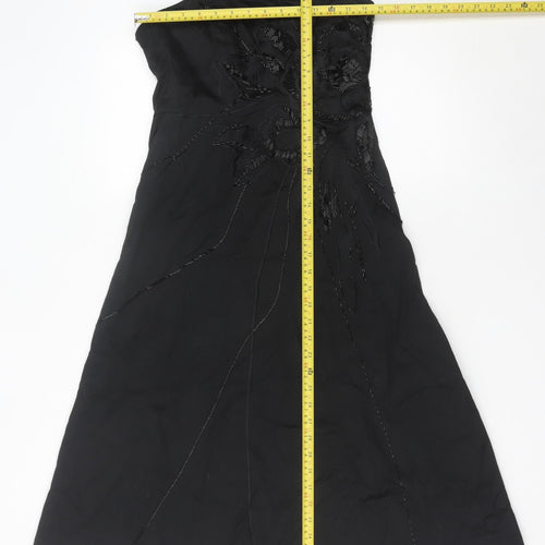 Coast Women’s Black Size 10 Strapless Beaded Long Formal A-Line Dress