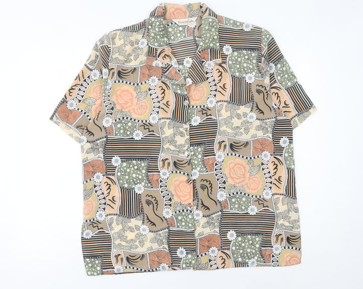 Essentials Bon Marché Women's Multicoloured Floral Button-Up Shirt Size 16