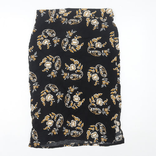 Dorothy Perkins Women’s Black Paisley High Rise Pencil Skirt UK 10