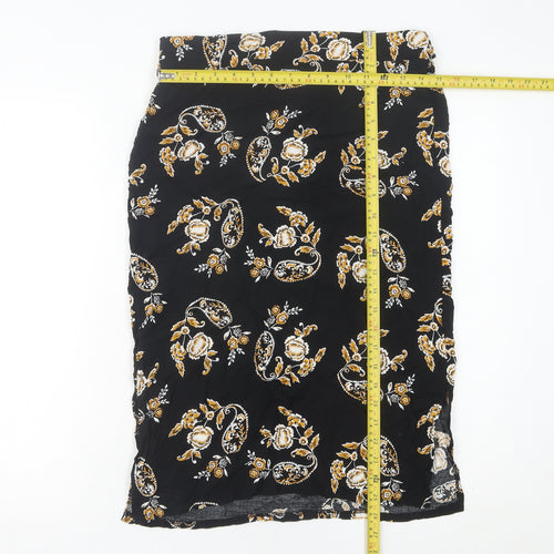 Dorothy Perkins Women’s Black Paisley High Rise Pencil Skirt UK 10