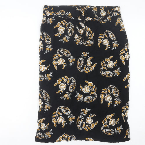 Dorothy Perkins Women’s Black Paisley High Rise Pencil Skirt UK 10