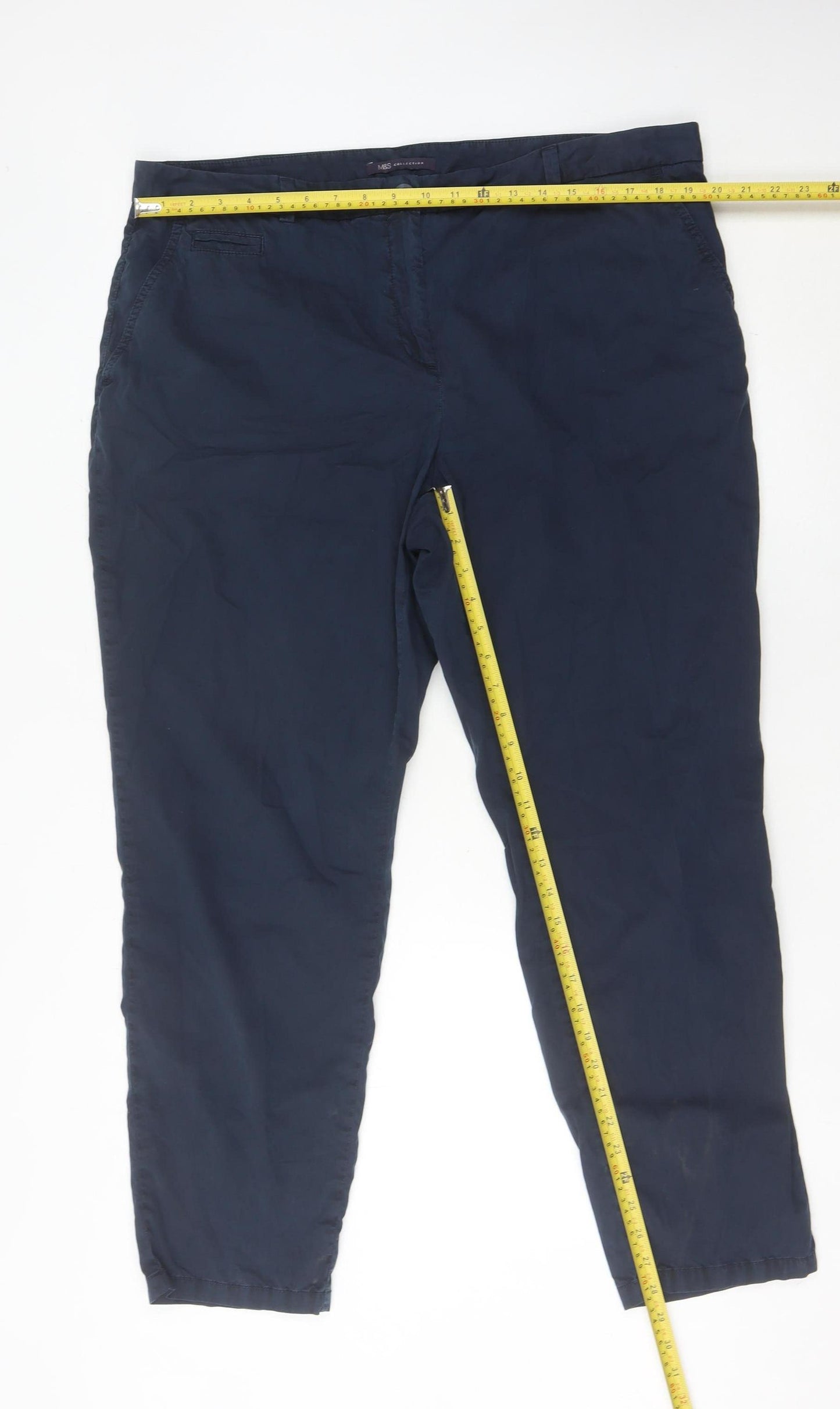 Marks and Spencer Women’s Blue Chino Trousers Size 20 Cotton