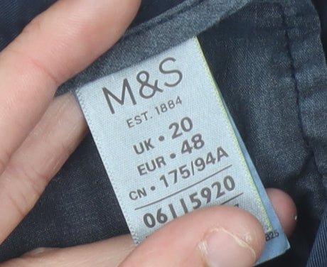 Marks and Spencer Women’s Blue Chino Trousers Size 20 Cotton