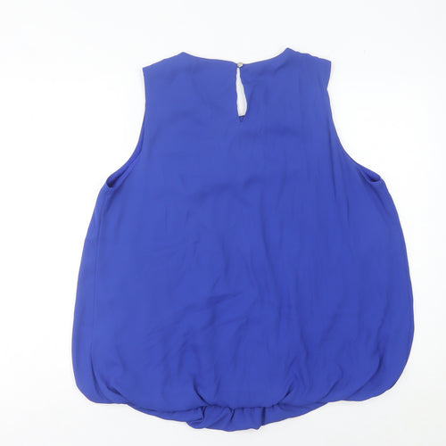 Dorothy Perkins Women’s Blue Beaded Sleeveless Chiffon Blouse UK 16