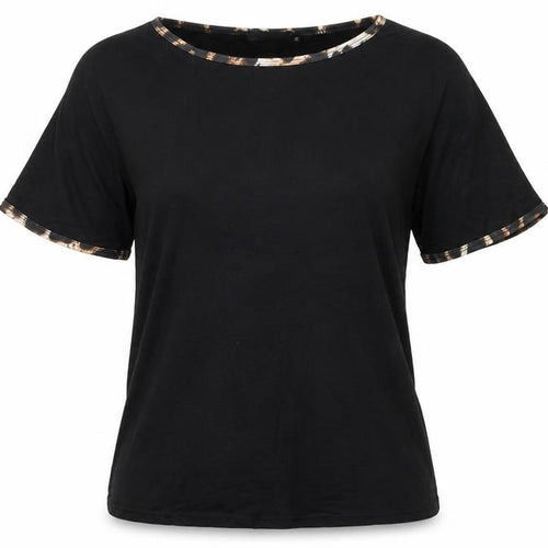 Boohoo Women’s Black Crew Neck Jersey T-Shirt UK 10 Short Sleeve