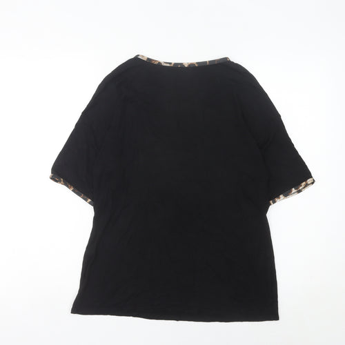 Boohoo Women’s Black Crew Neck Jersey T-Shirt UK 10 Short Sleeve