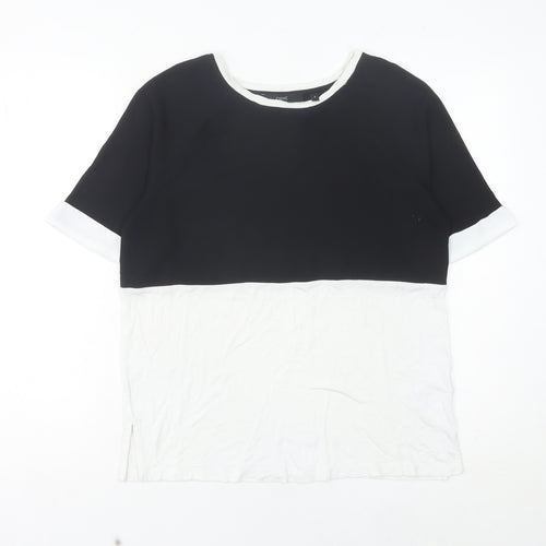 Next Women’s Black White Colourblock Jersey T-Shirt Size 8